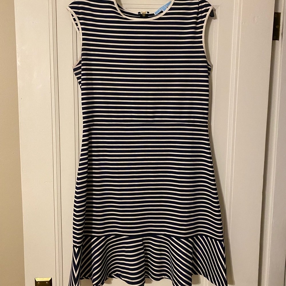 Navy and white dress